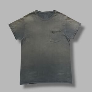 Vintage Thrashed Shirt Sun Faded Pocket Tee 90s y2k Gray M/L Grunge Aesthetic